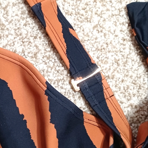 River Island Animal Print Halter One Piece Bathing Suit - Picture 9 of 10